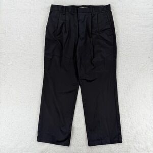 Dockers Pants Mens 34x29 Black D3 Classic Fit Pleated Chino Dress Trousers